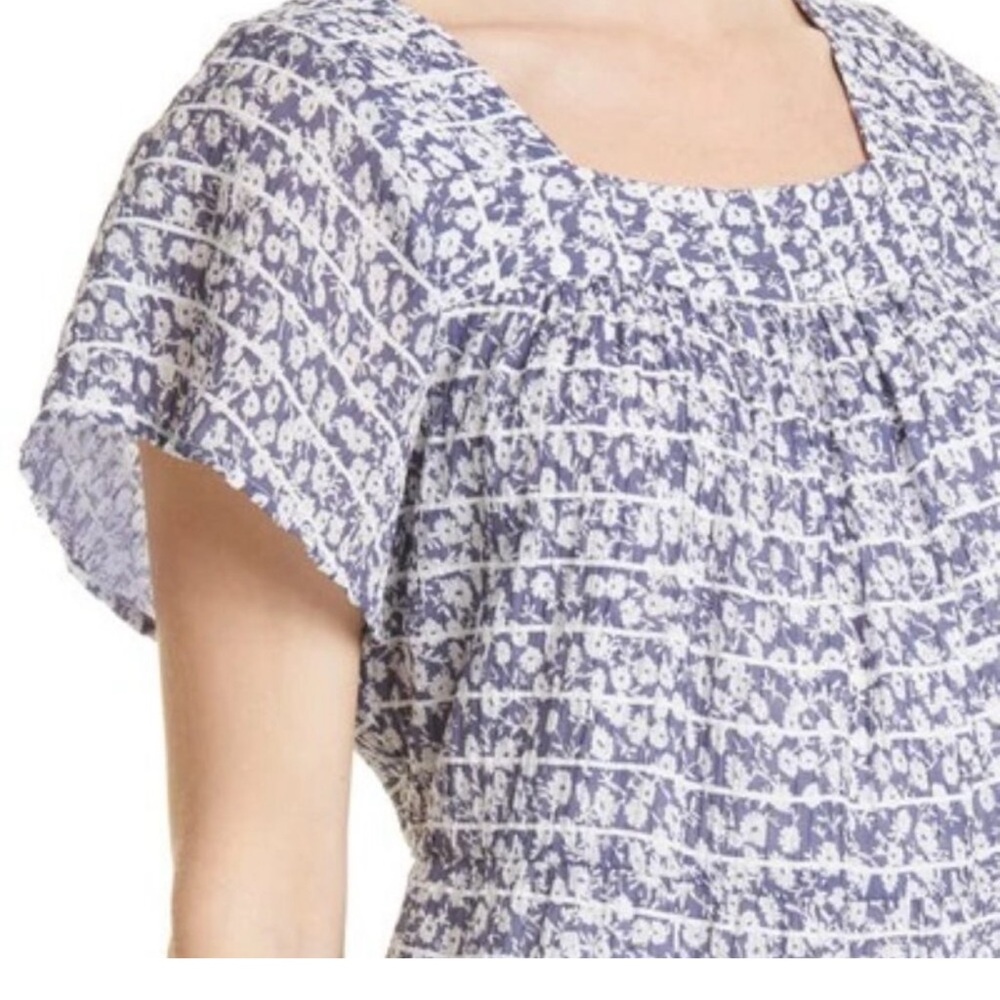 Rails Valentina Ruffle Hem Crinkle Dress in Navy Camellia Size Small - Picture 9 of 12